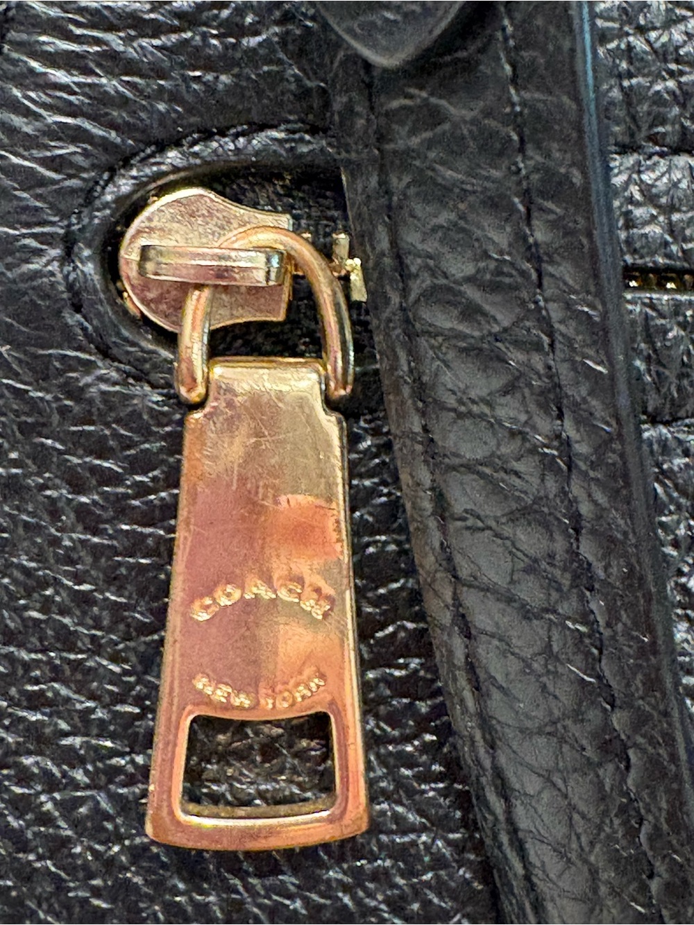 Coach Black Leather Satchel Bag with Gold Hardware - Picture 5 of 10